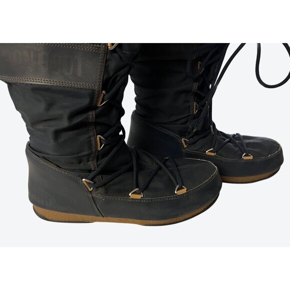 Moon Boot The Original Women's Monaco WP-2 Faux Fur Boots Navy US 9 - Picture 6 of 16